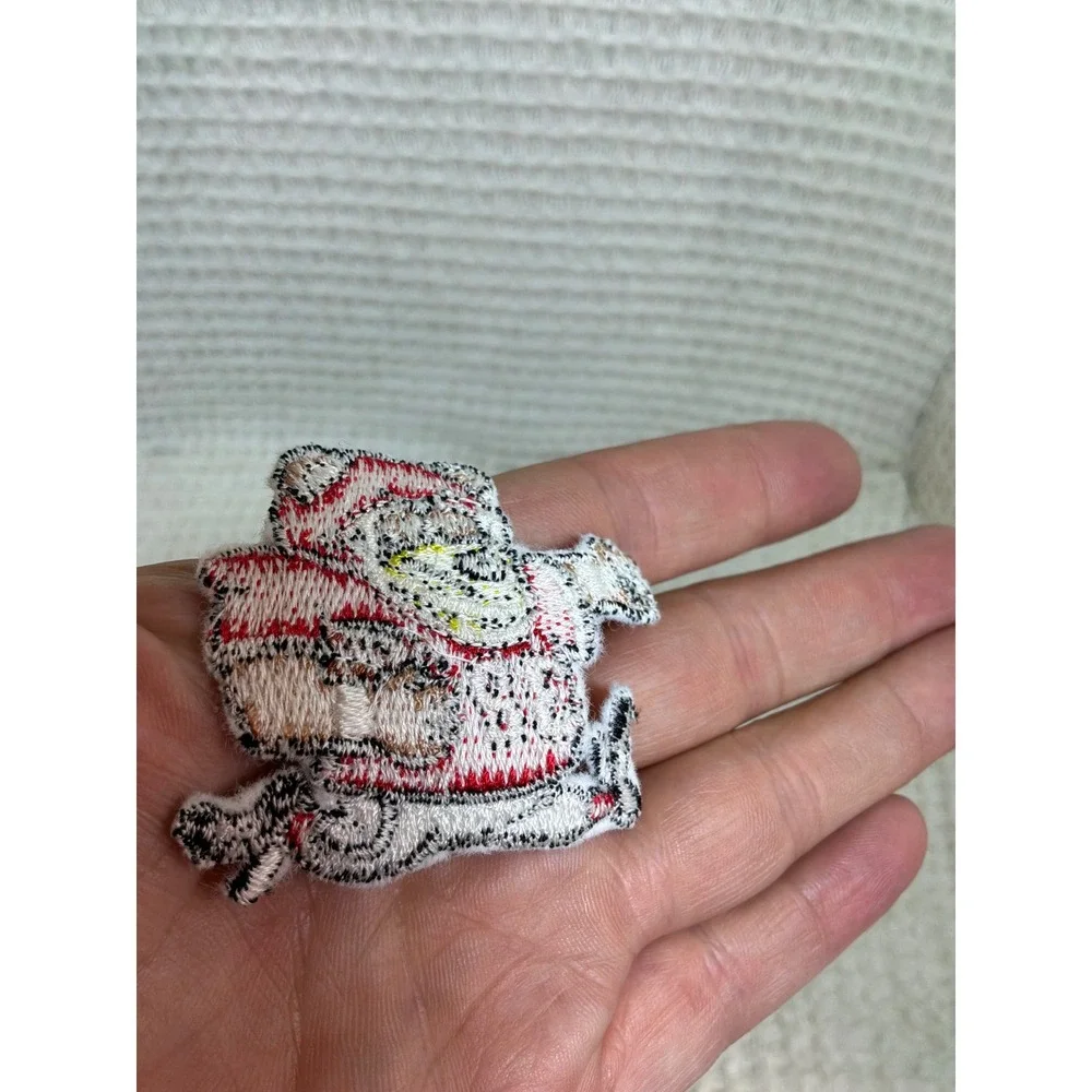 Sporty Unisex Unbranded Football Bear Mascot Patch OS Red